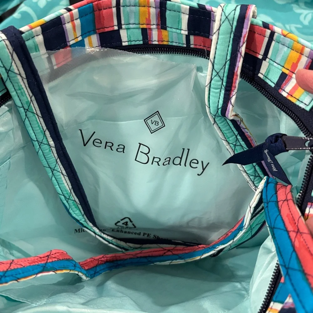 Vera Bradley small vera tote in cabana stripe